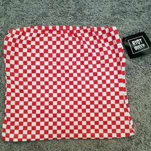 *2Pack* Red, black, & White Checkered Tube Tops